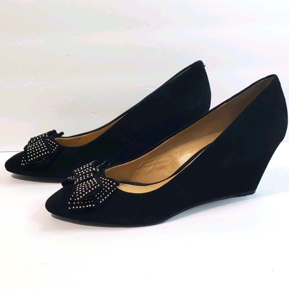 BCBGENERATION Black Suede Bow Shoes
